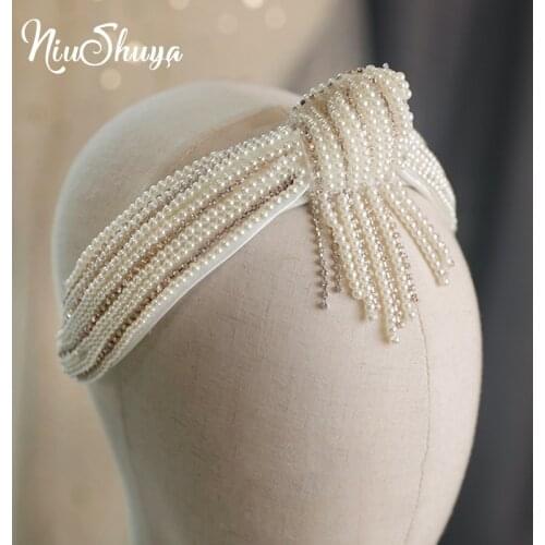 NiuShuya Women Vintage European Hairband Hair Accessories Pearl Bridal Headbands Baroque Hairband For Wedding Party