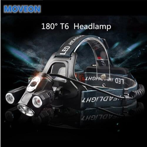 ZPAA 180 degree Lighting Bike LED Headlight T6 LED Head Torch Flashlight 10000 Lumens 18650 LED Head Lamp Front Bicycle Light