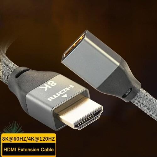 0.5M 1M 2M HDMI Extender 8K 60Hz HDMI Compatible Extension Cable 2.1 Male to Female Cable for Computer HDTV PS3/4 Projector