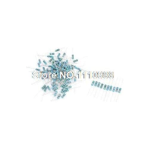 100pcs 5 Bands 10 Value Kinds Metal Film Resistors 82-560 Ohm 1% 1W