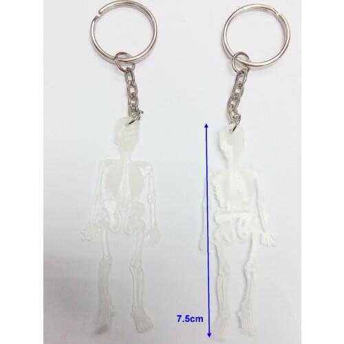 12 pc Key Ring Glow In Dark Skeleton Skull Halloween Joke Party Favor Favors Gift Loot Gag Novelty Game Kids Fun Toys Pirate