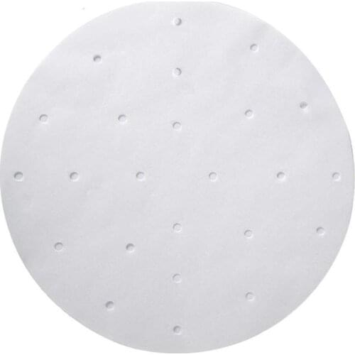 200 pcs Deep Fryer Liners 7.5 Inch Paper Liner Bamboo steamer perforates perforated parchment, ecological round baking mat for b