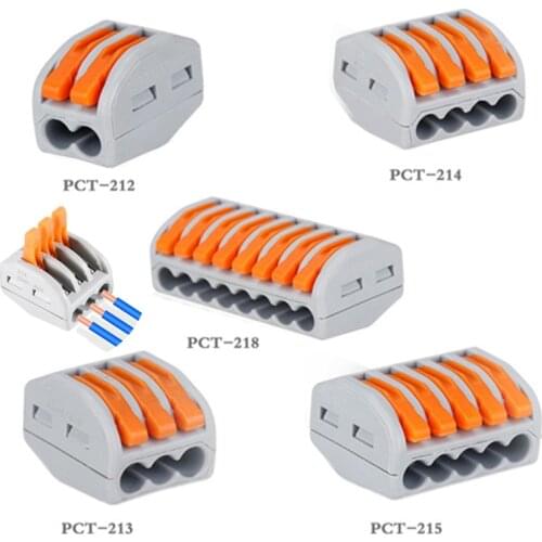30pcs Universal Cable Wire Connector 222 Type Fast Household Compact Wire Connection Push-in Terminal Block PCT-212