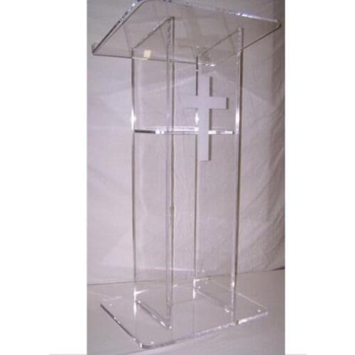 Acrylic wedding podium stand, modern acrylic lectern podium pulpit for sale church souvenirs
