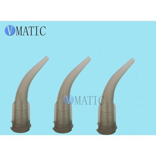 Free Shipping Quality 100pcs 16G Grey Color TT Tapered Bend Glue Dispenser Plastic Needle Tips