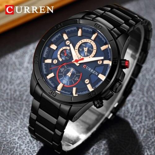 CURREN Watch Top Brand Luxury Men Sports Military Watches Mens Full Steel Quartz Clock Male Waterproof Watch relogio masculino
