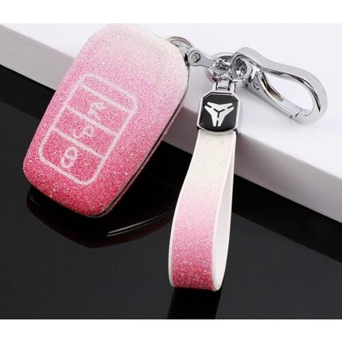 Starlight Powder Car Key Case Cover Shell Protector Colorful For Toyota Prius Camry Corolla Chr Rav4 Prado Keychain Bag women