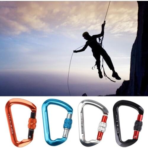 30KN Aluminum Alloy D-Shaped Carabiner Hold 6614lbs Heavy Duty Strong Hook for Hammocks Rock Climbing Rappelling Dog Leash