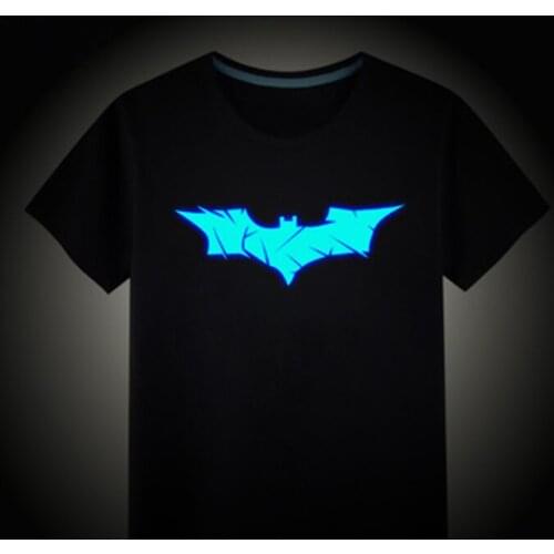 Childrens T-shirt Bat Luminous T-Shirt 100% Cotton Boys Girls Fluorescent Tshirts Sports Clothing Noctilucent Logo Summer Tops