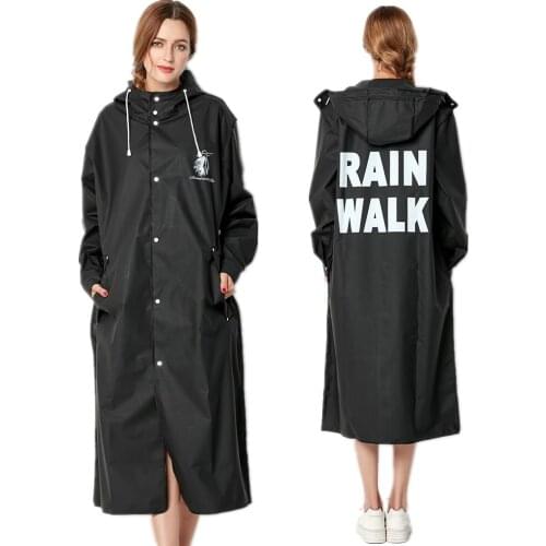 New Fashion Big Size Men And Women Thin Black Rain Coat Poncho Ladies Waterproof Long Slim Raincoat Adults Rainwear