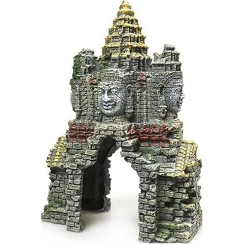 Ancient Cambodian Erawan Statue Fish Tank Landscaping Ornament Simulation Crafts Aquarium Decorations Fish Entertainment