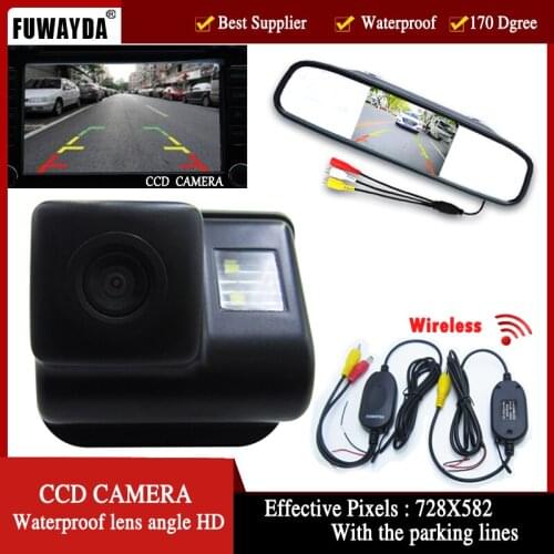 FUWAYDA HD CCD Car rear view camera for Mazda 6 Mazda 3 CX-7 CX-9 Sedan waterproof night version+4.3 inch LCD Car Mirror Monitor