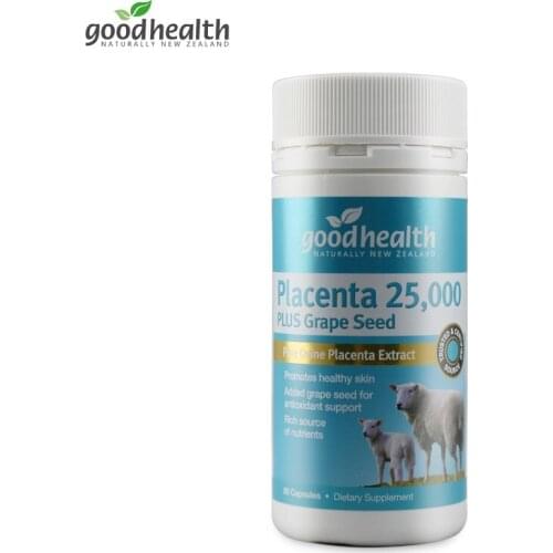 Good Health Sheep Placenta 25000mg Grape Seed Capsules Dietary Supplement Women Beauty Health Skin Nail Hair Wellness Vitality