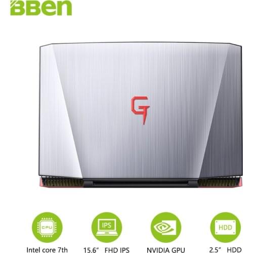 BBEN G16 laptop for gaming 15.6 inch fast running 32GBRAM+256GB SSD+2TB HDD 1920x1080 FHD wifi IPS screen i7 7700HQ notebook