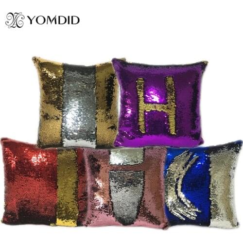 Reversible Sequin Mermaid Sequin Cushion Cover Magical Color Changing Throw Pillow case Home Decor Pillows Decorative Pillowcase