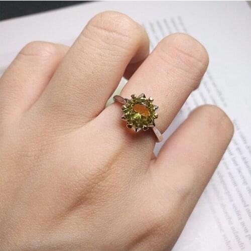 Classic Round Cut AAA Cubic Zirconia Rings for Womens Cocktail Party Yellow CZ Crystal Rings Wedding Jewelry Party Gifts