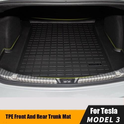 New Car Front Trunk Mat Trunk Pads For Tesla Model 3 Accessories TPE Waterproof Foldable Car Rear Trunk Mat Model 3 Pads 2021