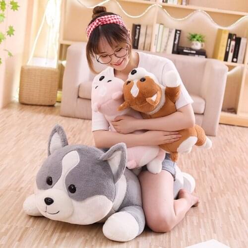 60/80/100cm Lovely Shiba Inu Dog Plush Toys Soft Stuffed Animal Doll Corgi Pillow Home Decor Baby Kids girls Birthday Xmas Gifts