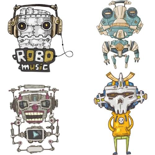ZOTOONE Robot stickers for iron transfer clothes DIY accessory t-shirt dresses washable heat transfer