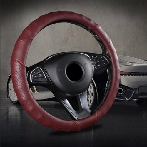 Auto Car Steering Wheel Covers Better Grip Universal Car Interior Accessories Embossing Leather Skidproof Eco-friendly