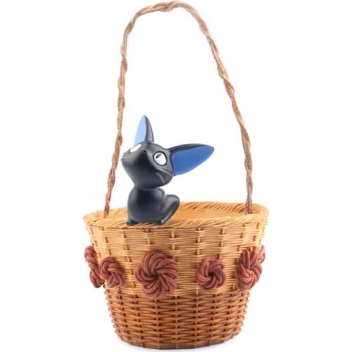 New Kikis Delivery Service Kiki Cat Basket Toys Kiki Cat Flower Pot Pvc Action Figures Landscape Toy for Decor Gifts