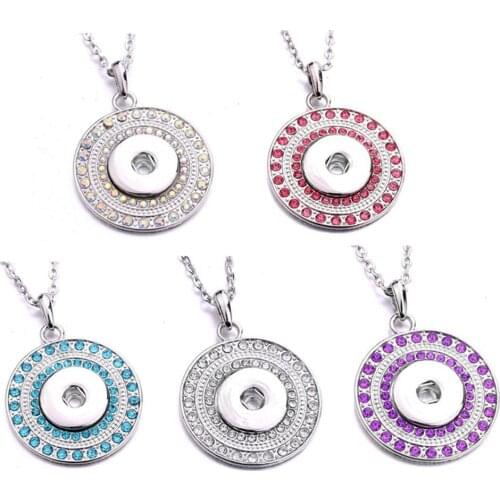 New Snap Jewelry 18mm Snap Necklace Rhinestone Butterfly Starfish Snap Pendant Necklace Fit DIY 18mm Metal Snap Buttons Jewelry