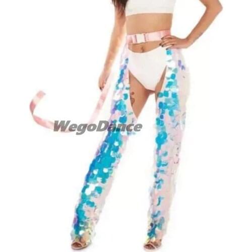 New Women Sequin Chaps Long Pant