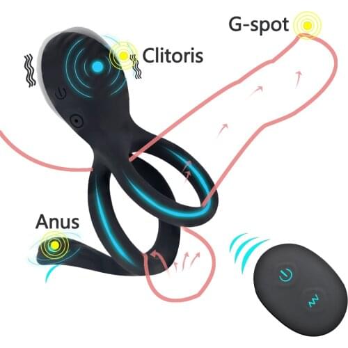 OLO 7 Speed Vibrating Penis Cock Ring Wireless Remote Control Delay Ejaculation Erection Lock Ring Sex Toy for Men Long Lasting