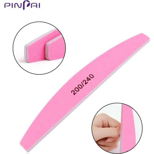 5 Pcs/Set Half Round Shaped Nail File For Manicure Pedicure Tool 200/240 Grit Double Sided Sanding Nail Polishing File Buffer