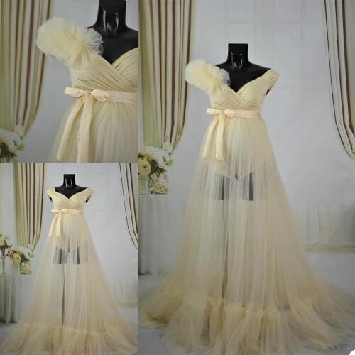 Customized Maternity Pajamas Bathrobe Sleepwear Solid Ball Gown Winter Sleeve Bathrobe Solid Chiffon Plus Size Ladies