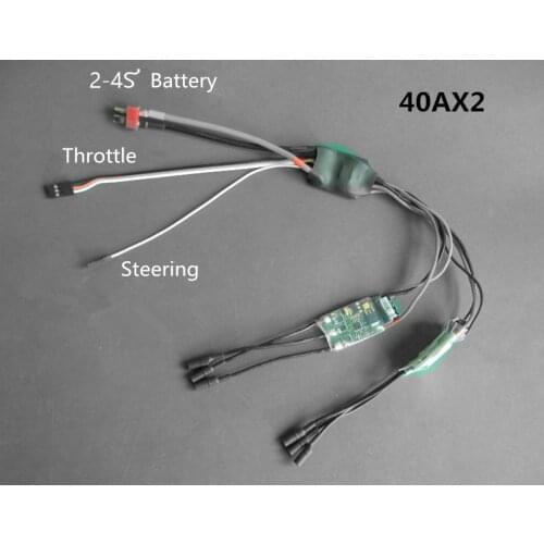 40Ax2 ROV Speed Controller Underwater Motor Thruster Dual Way 2ch Brushless Mix ESC 2-6S Lipo Parts for RC Tank Robot
