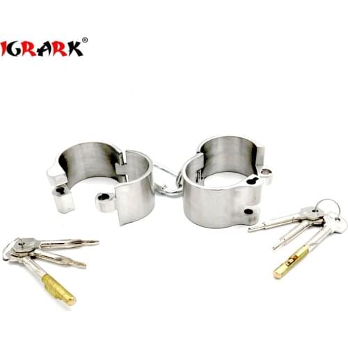 Sex Shop Detachable Stainless Steel Handcuffs Lockable Shackles Restraints Fetish Slave Bondage Adult Games Sex Toys for Women