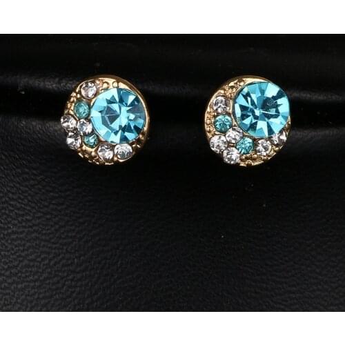 Emmaya Hot Sales Stud Earrings for Women Crystal Accessories Rose Gold Color Jewelry Wedding Party Gift