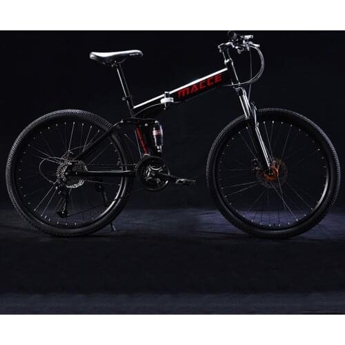 26 Inch Folding Mountain Bicycle 21 Speed Double Shock Absorption Off-Road Variable Speed Adult Student One-Wheeled Bike