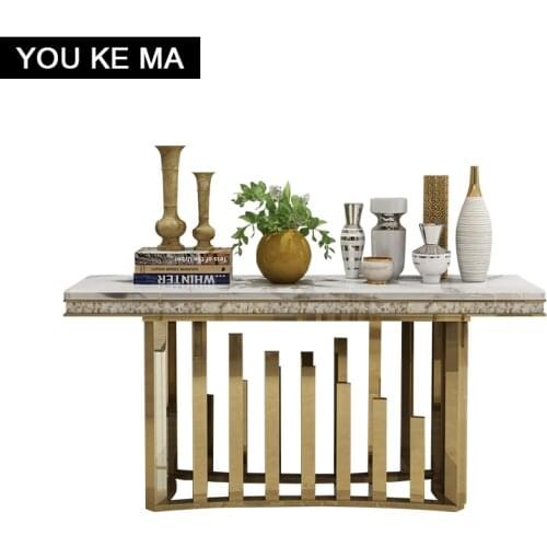 Sideboard cabinet Villa curio cabinet partition table post-modern simple furniture stainless steel marble entrance cabinet