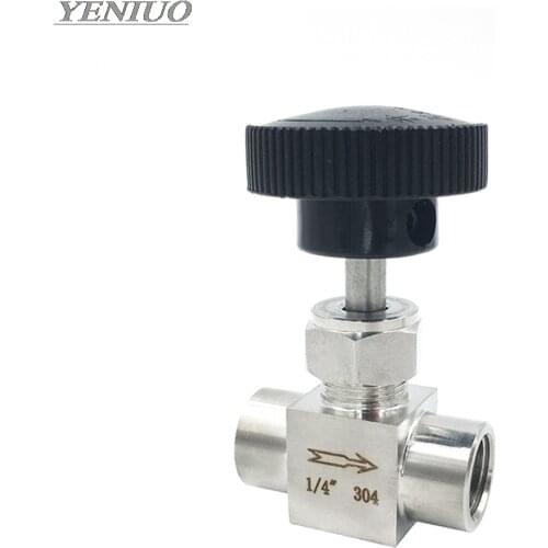SS 304 Stainless Steel Valve 1/8" 1/4" 3/8" 1/2" BSP Equal female Thread Flow Control shut off Needle Valve