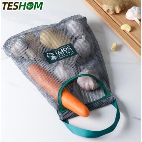 NEW Shopping Fruit Vegetables Shopping Storage Bags Shopper Tote Mesh Net Woven Cotton Shoulder Bag Home Kitchen Hand Totes