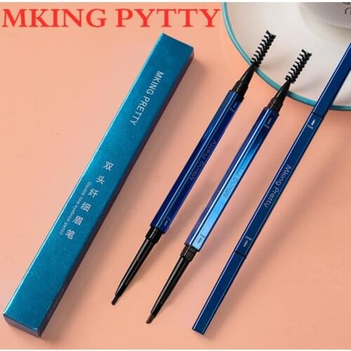 Octagonal Small Gold Chopsticks Gold Bar Double Head Eyebrow Pen Lasting Waterproof Sweat-proof Automatic Eyebrow Pencil TSLM2