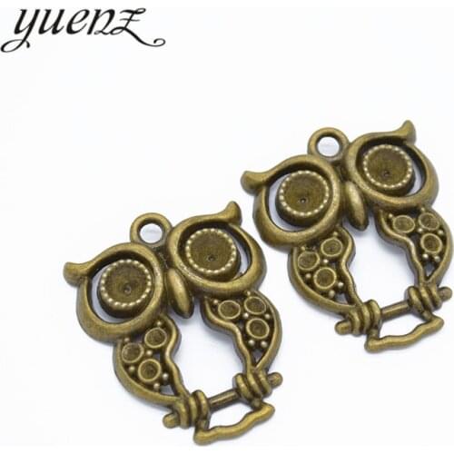 YuenZ 2pcs Antique bronze Alloy Metal Animal owl Charms Pendants Jewelry Findings Accessories Fit DIY Necklace 37*30mm D177