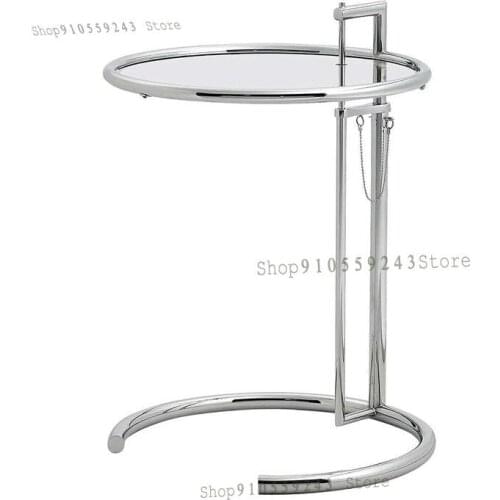 Nordic Medieval C-shaped Glass Coffee Table Simple Household Industrial Wind Side Table Ins Wind Homestay Light Luxury Transpare