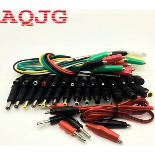 Universal AC DC Jack Charger Connector Plug for Laptop /Notebook AC DC Power Adapter with Cable 1 Set /38pcs AQJG