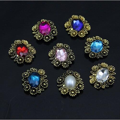 10pcs/lot fashion Antique flower for Jewelry Making Brooch Bracelet earring hair pin clip Accessory Handmade DIY Craft supplier