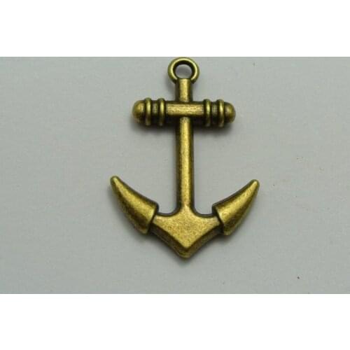 20 Bronze Tone Alloy Anchor Pendants Connector Charms 28X20mm