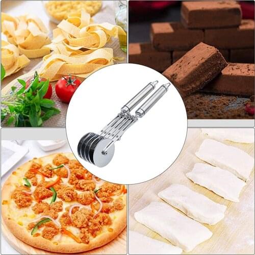 5 Wheels Pizza Cutter Dough Cutter Stainless Steel Adjustable Cake Divider Pizza Cutting Tool For Kitchen Baking Kitchen Tools