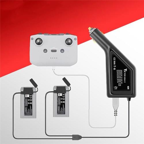 3in1 Car Charger Dual Charger Charge 2 Batteries for DJI Mini 2 Battery Drone Accessories