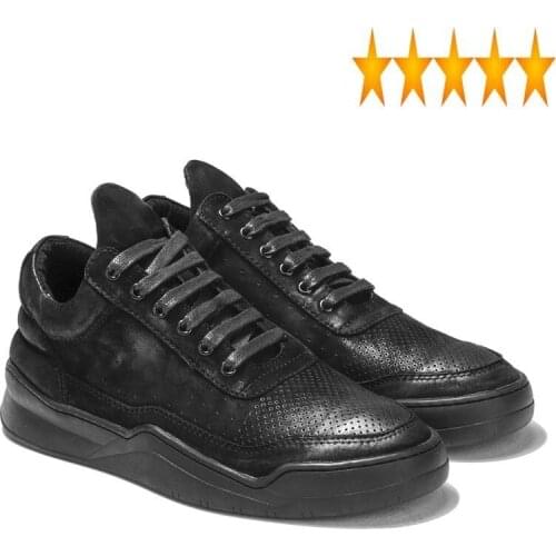 Hollow Suede Designer Out Cow Casual Shoes High Top Thick Platform Skateboard Sapato Masculino Brand Sneakers Men Footwear