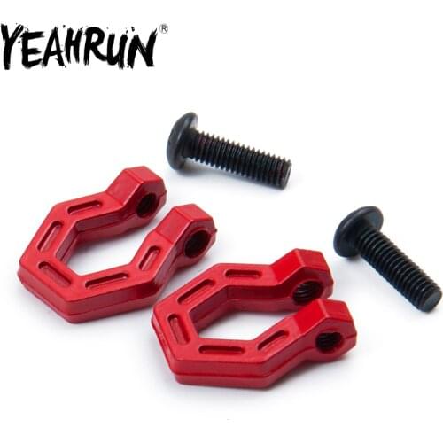 YEAHRUN 2/4Pcs Simulated Metal Bumpers D-ring Tow Hooks for Axial SCX10 90046 D90 1/10 RC Crawler Car Truck Accessories