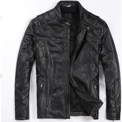 Free shipping.Brand new mens cowhide coat,man genuine leather Jacket,fashion slim cool motor biker jackets.quality.plus size