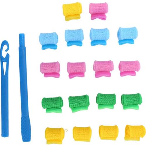 Grid Design DIY Hair Curlers Rollers Spiral Curls with Hook Handle Hair Styling Tool Set Bangs Magic Roll Variety Curly