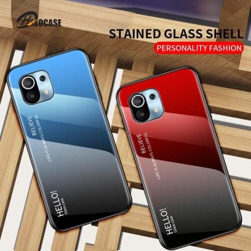 Case For Xiaomi Mi 11 Back Cover Luxury Gradient Tempered Glass Phone Cases For Xiaomi Mi 11